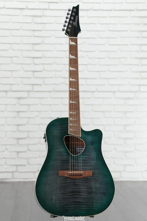  Ibanez ALT30FM Altstar Flamed-top Acoustic-electric Guitar - Emerald Doom Burst