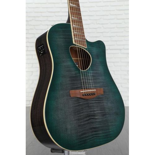  Ibanez ALT30FM Altstar Flamed-top Acoustic-electric Guitar - Emerald Doom Burst