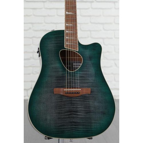  Ibanez ALT30FM Altstar Flamed-top Acoustic-electric Guitar - Emerald Doom Burst