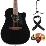 Ibanez Altstar ALT30 Acoustic-Electric Guitar Essentials Bundle - Black