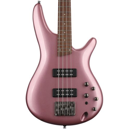  Ibanez Standard SR300E Bass Guitar Essentials Bundle - Pink Gold Metallic