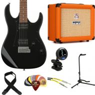 Ibanez Gio GRX20Z and Orange Crush 20 Amp Essentials Bundle - Black Night