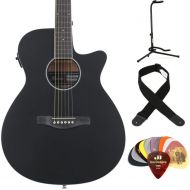 Ibanez AEG7MHWK Acoustic-electric Guitar Essentials Bundle - Weathered Black