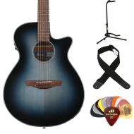 Ibanez AEG50 Acoustic-Electric Guitar Essentials Bundle - Indigo Blue Burst High Gloss