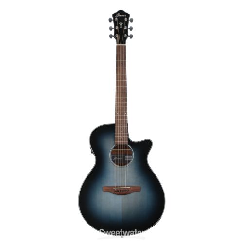  Ibanez AEG50 Acoustic-Electric Guitar Essentials Bundle - Indigo Blue Burst High Gloss