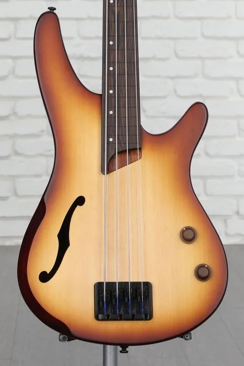 Ibanez SRH500F Fretless Bass Guitar - Natural Browned Burst Flat Demo