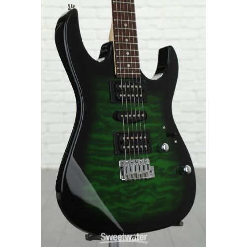  Ibanez Gio GRX70QA Electric Guitar - Transparent Emerald Burst