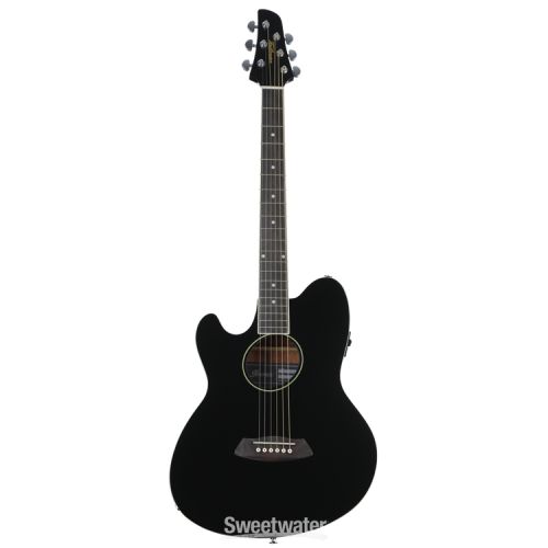  Ibanez Talman TCY10LEBK Left-handed Acoustic-electric Guitar Essentials Bundle - Black