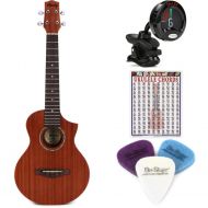 Ibanez UEWT5 Tenor Ukulele with Cutaway Essentials Bundle - Natural