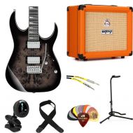 Ibanez GIO GRG220PA1 Electric Guitar and Orange Crush 20 Amp Bundle - Brown Black Burst