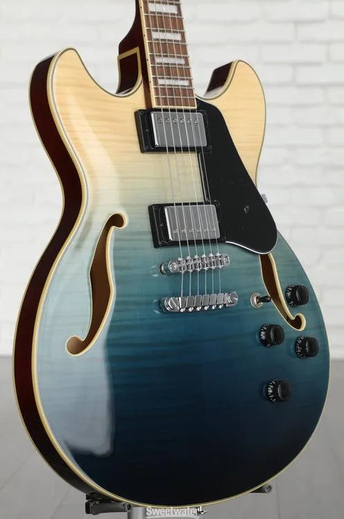  Ibanez Artcore AS73FM Semi-Hollow Electric Guitar - Transparent Indigo Fade