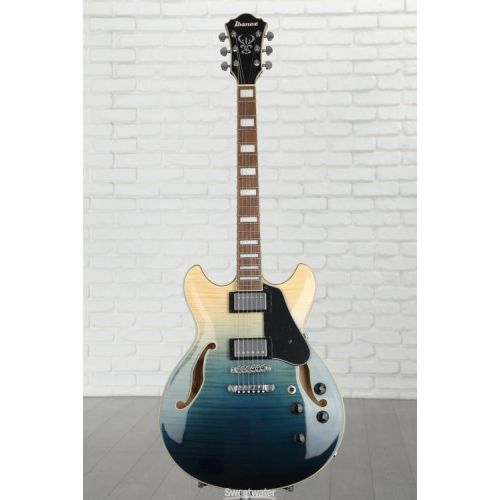  Ibanez Artcore AS73FM Semi-Hollow Electric Guitar - Transparent Indigo Fade