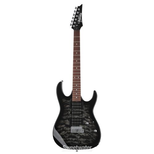  Ibanez Gio GRX70QA Electric Guitar - Transparent Black Sunburst