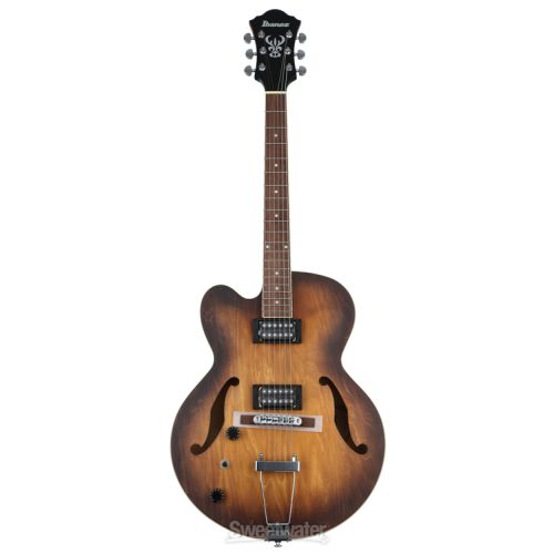  Ibanez Artcore AF55, Left-handed Hollowbody Electric Guitar - Tobacco Fade