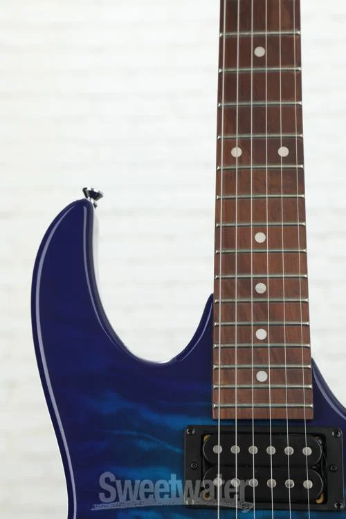  Ibanez Gio GRX70QA Electric Guitar - Transparent Blue Burst