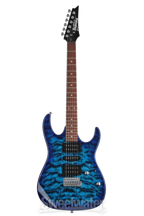  Ibanez Gio GRX70QA Electric Guitar - Transparent Blue Burst