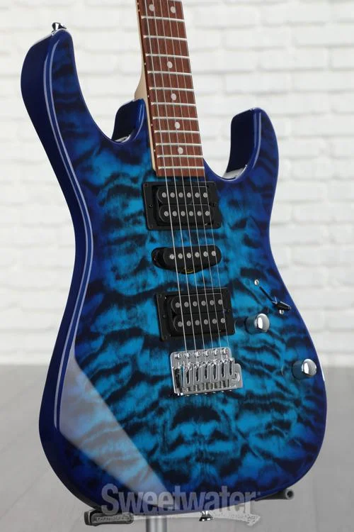  Ibanez Gio GRX70QA Electric Guitar - Transparent Blue Burst