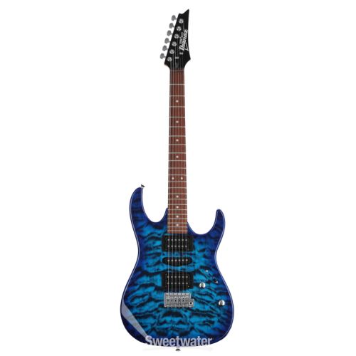  Ibanez Gio GRX70QA Electric Guitar - Transparent Blue Burst