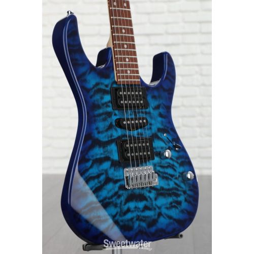  Ibanez Gio GRX70QA Electric Guitar - Transparent Blue Burst