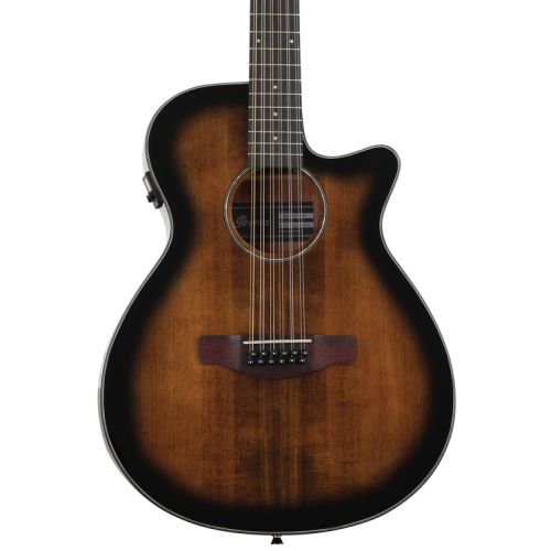  Ibanez AEG5012 12-string Acoustic-electric Guitar with Gig Bag - Dark Violin Sunburst
