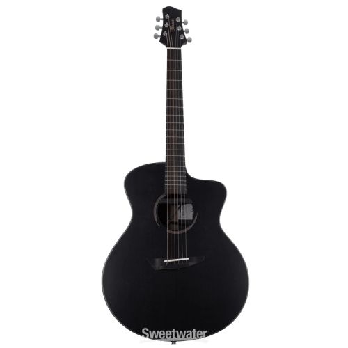  Ibanez Jon Gomm Signature JGM10 Acoustic-electric Guitar - Black Satin Top, Natural High-gloss Back and Sides