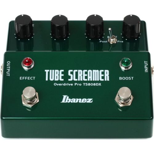  Ibanez TS808DX Vintage Tube Screamer Deluxe Guitar Effects Pedal w/ 2 Patch Cables