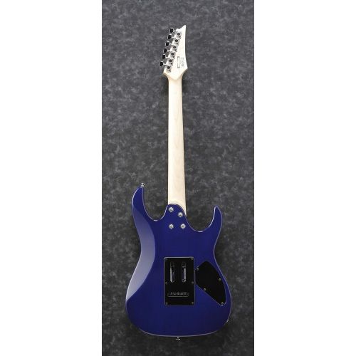  Ibanez GRX 6 String Solid-Body Electric Guitar, Left, Transparent Blue Burst, Full (GRX70QALTBB)