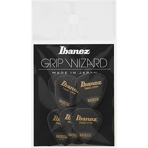  [아마존베스트]Ibanez ppa16hsgye Wizard Series Sand Grip Plectrums 6 1.0 mm Yellow, Black