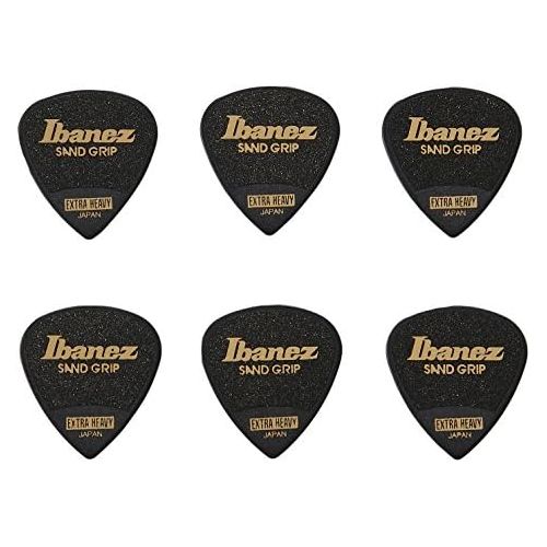  [아마존베스트]Ibanez ppa16hsgye Wizard Series Sand Grip Plectrums 6 1.0 mm Yellow, Black