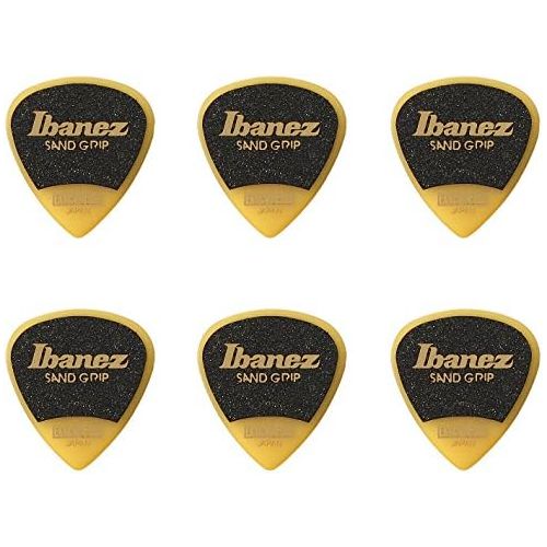  [아마존베스트]Ibanez ppa16hsgye Wizard Series Sand Grip Plectrums 6 1.0 mm Yellow, yellow