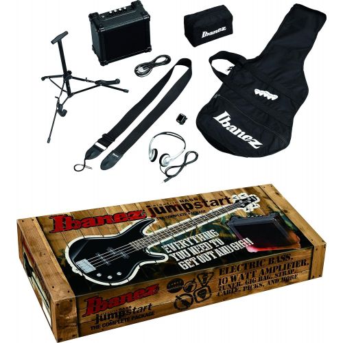  [아마존베스트]Ibanez IJSR190-WNS Jumpstart Electric Bass Set with Amplifier Headphone Accessory Set - Walnut / Sunshine