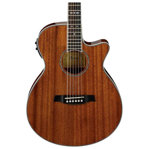  Ibanez AEG12IINT Natural High Gloss AEG Series Acoustic-Electric Guitar w Stand, Tuner, and Cable