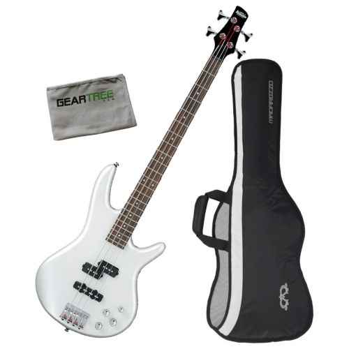  Ibanez GSR200PW Gio SR Bass Guitar Pearl White wGig Bag and Geartree Cloth