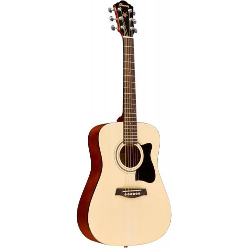  Ibanez 6 String Acoustic Guitar Pack, Right Handed, Natural Gloss (IJV30)