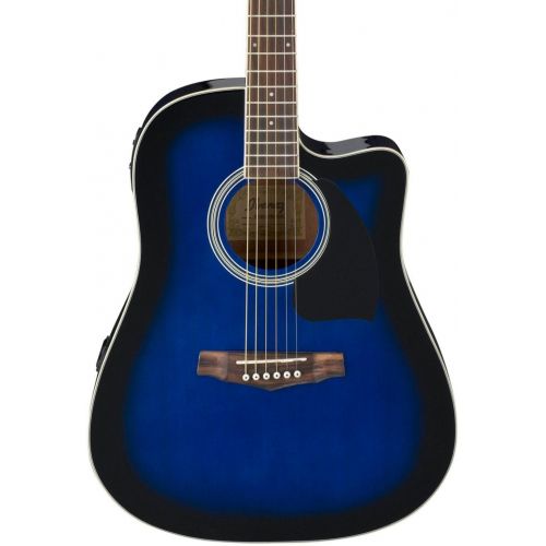  Ibanez Performance Series PF15 Cutaway Acoustic-Electric Guitar Blue