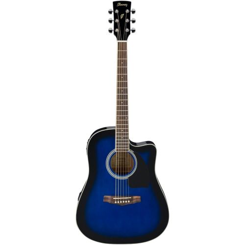  Ibanez Performance Series PF15 Cutaway Acoustic-Electric Guitar Blue