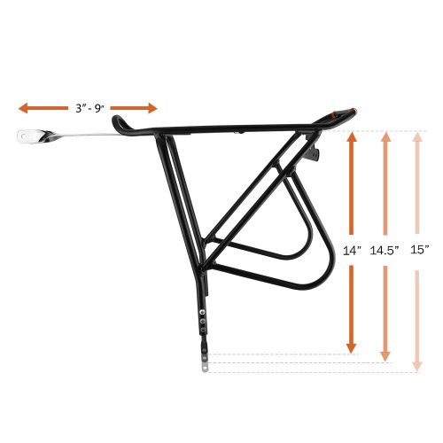  [아마존 핫딜]  [아마존핫딜]Ibera Bike Rack  Bicycle Touring Carrier with Fender Board, Frame-Mounted for Heavier Top & Side Loads, Height Adjustable for 26-29 Frames