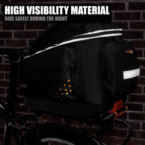  Ibera Bike Trunk Bag - PakRak Clip-On Quick-Release Bicycle Commuter Bag