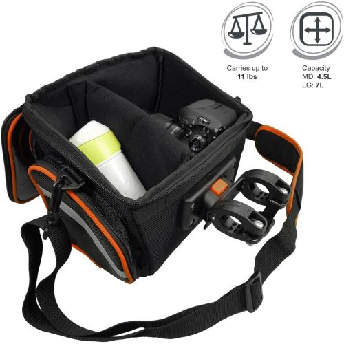  Ibera Bike Handlebar Bag for Camera Equipment, Clip-on Quick Release Bicycle Bag with Rain Cover and Map Sleeve