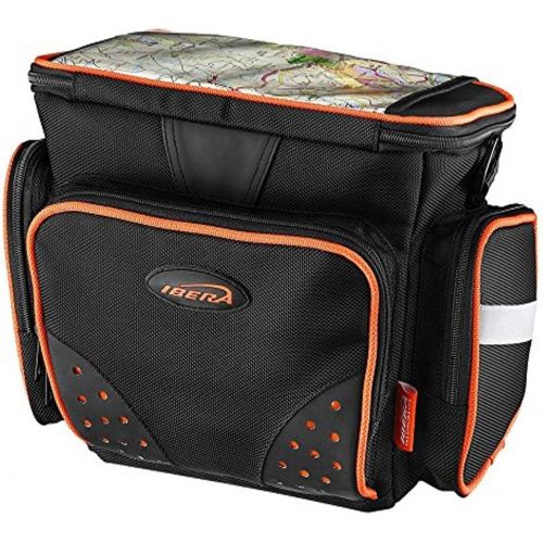  Ibera Bike Handlebar Bag for Camera Equipment, Clip-on Quick Release Bicycle Bag with Rain Cover and Map Sleeve