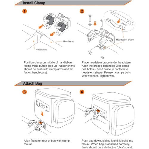  Ibera Bike Handlebar Bag for Camera Equipment, Clip-on Quick Release Bicycle Bag with Rain Cover and Map Sleeve