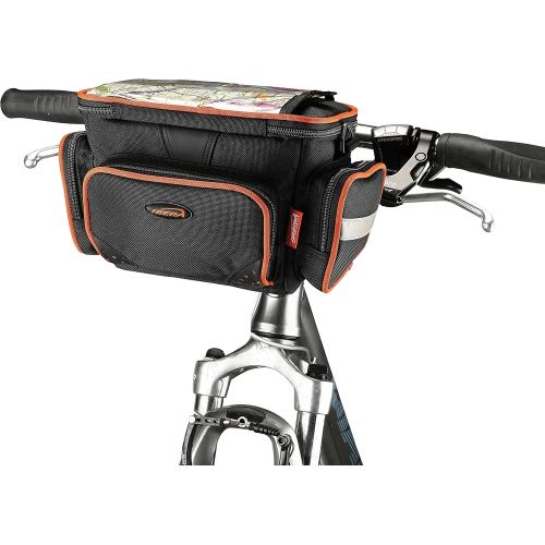  Ibera Bike Handlebar Bag for Camera Equipment, Clip-on Quick Release Bicycle Bag with Rain Cover and Map Sleeve