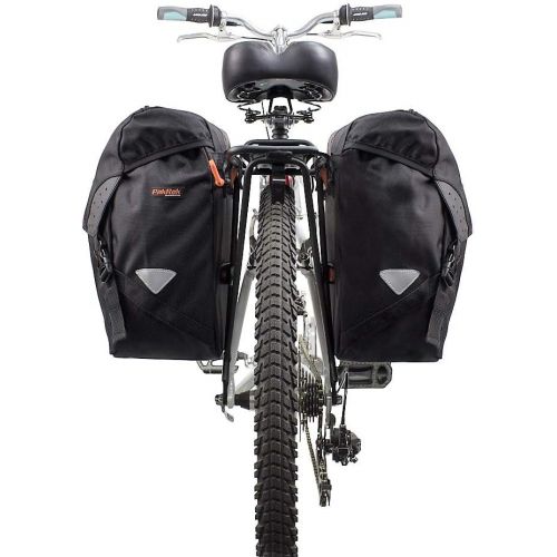  Ibera Bicycle Bag PakRak Clip-On Quick-Release All Weather Bike Panniers (Pair), Includes Rain Cover