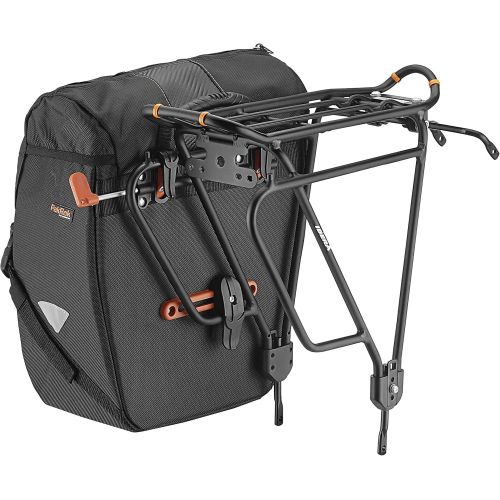  Ibera Bicycle Bag PakRak Clip-On Quick-Release All Weather Bike Panniers (Pair), Includes Rain Cover