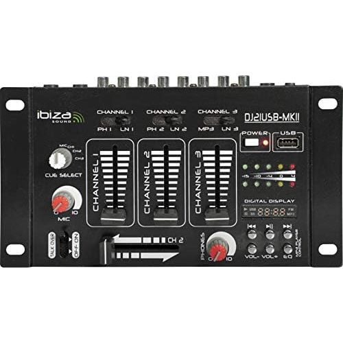  [아마존베스트]Ibiza DJ21USB MKII Mixing Desk Black