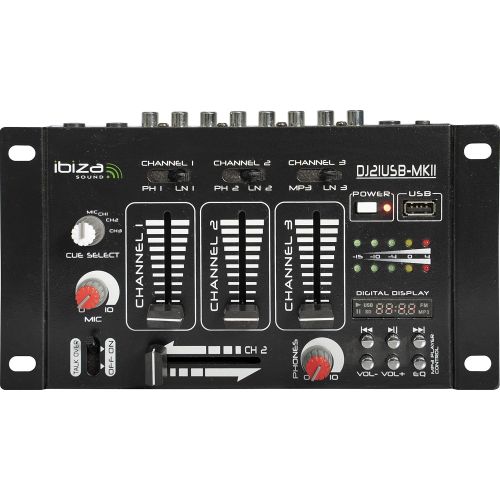  [아마존베스트]Ibiza DJ21USB MKII Mixing Desk Black