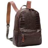 Iblue IBLUE Womens Crocodile Leather Backpack Casual Travel Shoulder Bag Vintage Handmade Daypack