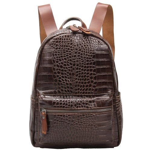  Iblue IBLUE Womens Crocodile Leather Backpack Casual Travel Shoulder Bag Vintage Handmade Daypack