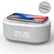 [아마존베스트]I-box Dawn Radio Alarm Clock with USB Charger, Wireless Charging, Dual Alarm, Bluetooth, LED Display (Upgraded Version)