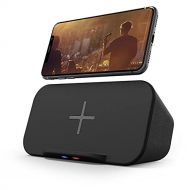 I-box Bluetooth Speaker with Wireless Charger Stand, Premium Stereo Sound Speaker 18 Hours Playtime, 2 in 1 Home Audio Player Qi Charger Charging Compatible with iPhone, Samsung, Qi-Enab